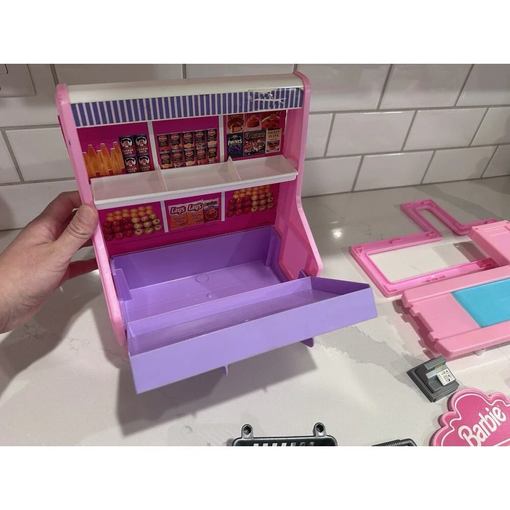 Vintage Barbie Grocery Store Supermarket Playset Register Shelf Cart Lot Mattel